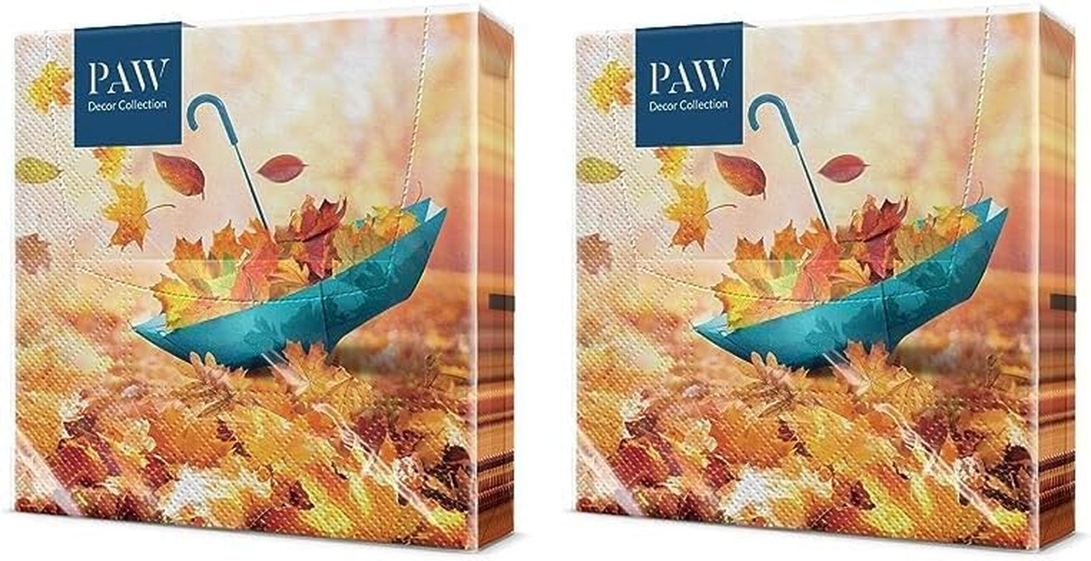 PAW - Tovaglioli 3 Veli (33 X 33 Cm) I 20 Pezzi I Perfetti per Compleanni, Feste, Appuntamenti I Decorazioni per la Tavola Autunnali I Tovaglioli di Carta Colorati - Petali Gialli Girasole I Girasole Danzante