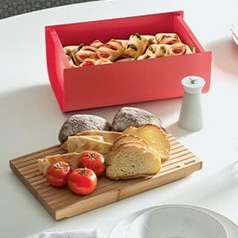Alessi Mattina BG03 WG - Cestino per il pane in acciaio inox con resina epossidica e legno di bambù, grigio caldo Contenitori per alimenti Naty Shop