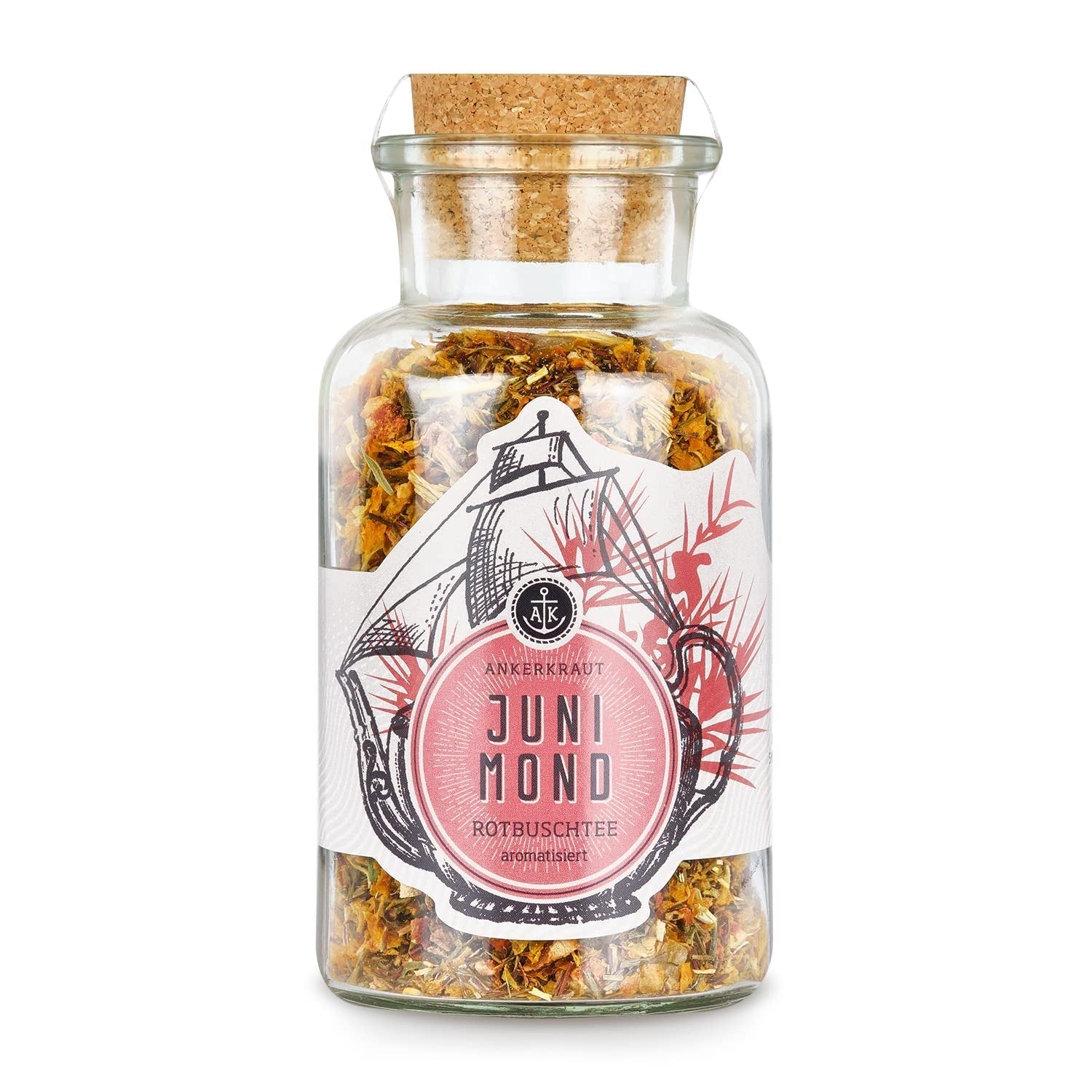 Ankerkraut Tè Arancia Rossa e Frutto della Passione 90g in Barattolo di Sughero Tè Sfuso Premium Idea Regalo Bevanda Benessere