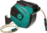 Avvolgitubo da parete Amazon Basics con tubo, a carica automatica, 15 m, verde navy, nero