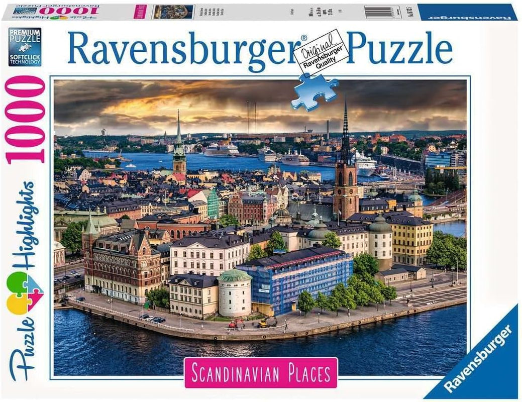 Ravensburger Puzzle Scandinavian Places 12000114 - Stoccolma, Svezia - Puzzle da 1000 pezzi per adulti e bambini sopra i 14 anni Puzzle Naty Shop Old Design