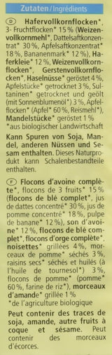 Muesli Bircher biologico, vegano (1 x 500 g)