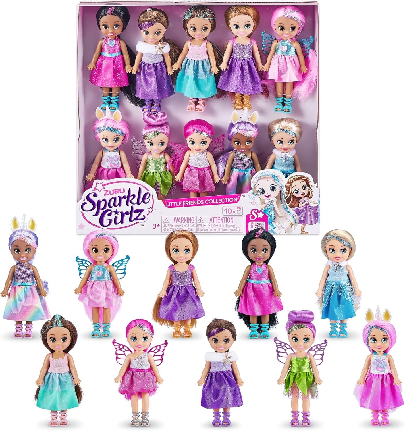 -Bambole-4.7"-Fantasy Little Friend Collection Set di 10