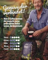 Blank Roast - BIO Winzer Kaffee 1000g - schonend mit Pfälzer Rebholz geröstet - ganze Kaffee-Bohnen aus Perù - 100% Arabica Röstung - schokoladig & nutig - säurearm