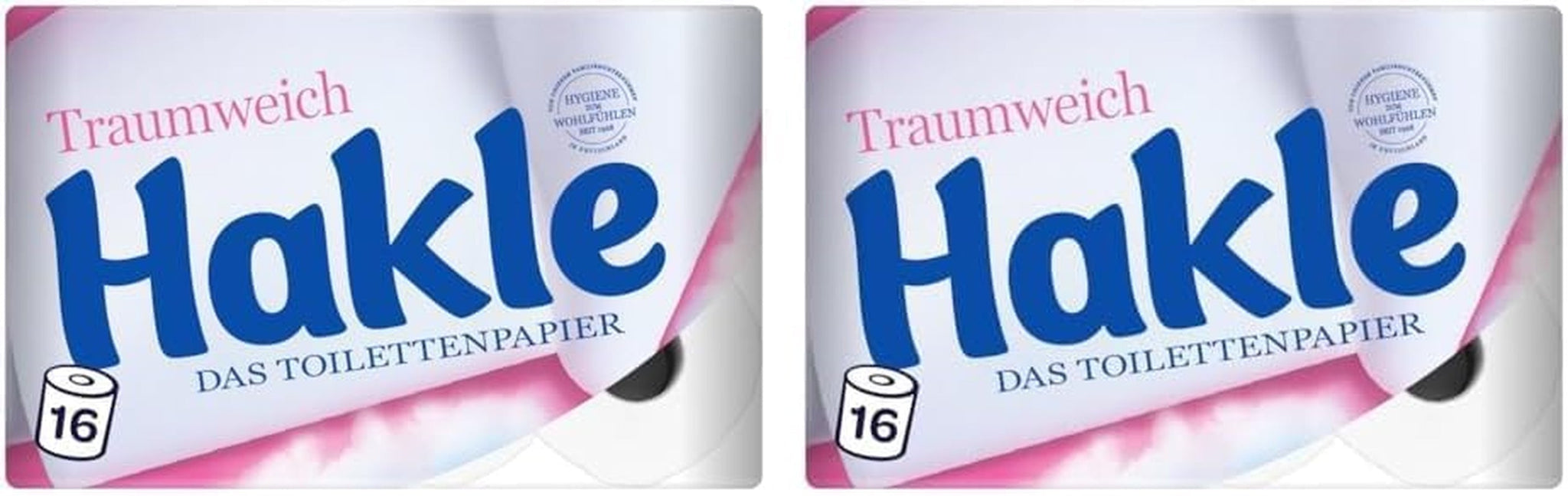 Carta igienica Hakle Traumweich - 16 rotoli, pulizia delicata per il benessere (confezione da 2)