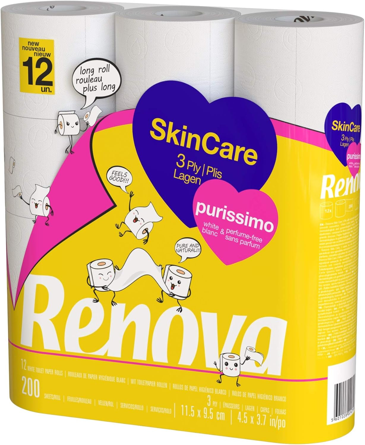 Carta igienica Renova Skincare Purissimo, 12 rotoli, bianca