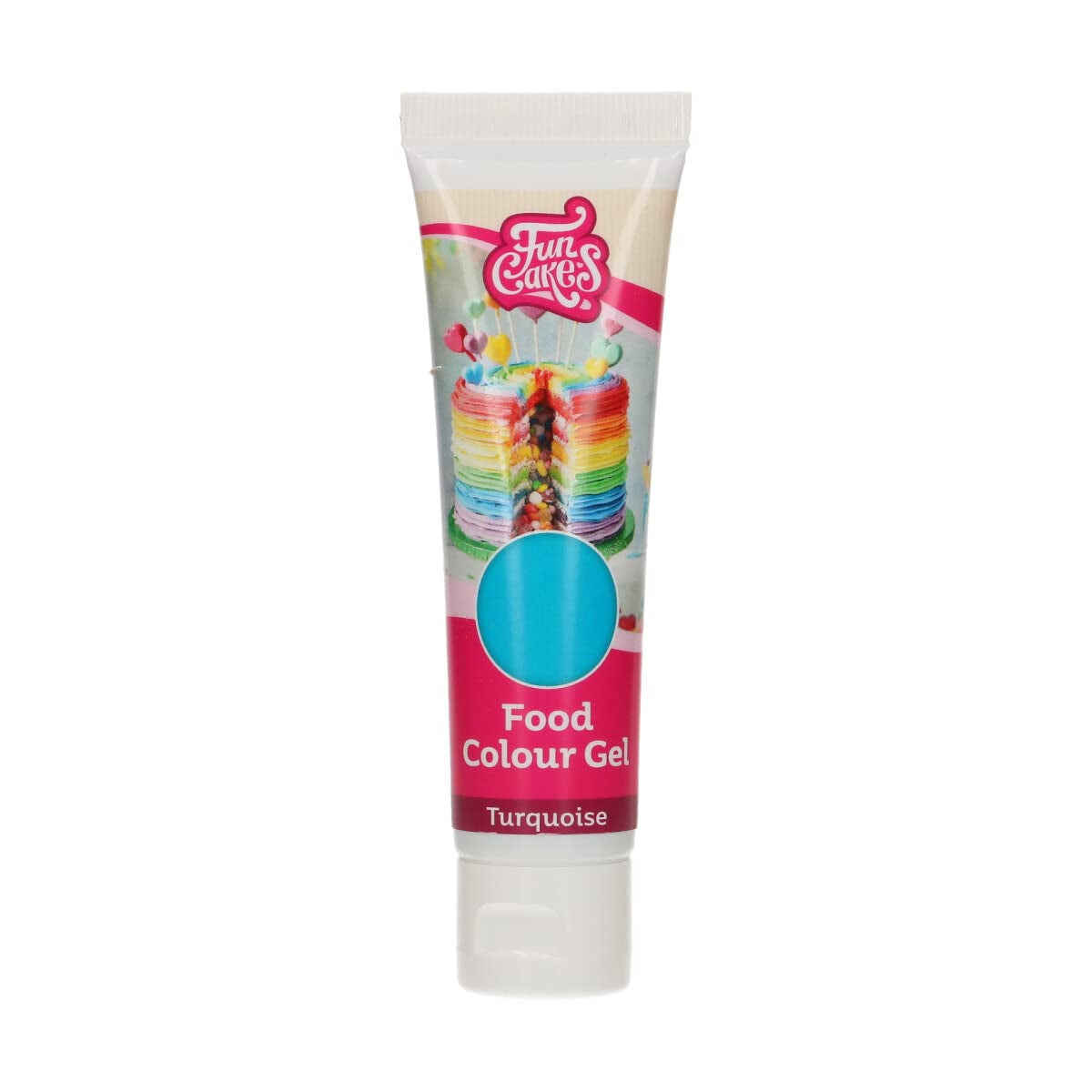 Colorante alimentare Funcakes Gel Turchese: colorante alimentare altamente concentrato per pasta, panna, fondente e marzapane. Dosaggio facile. Una sola goccia per creare colori vivaci. Halal. 30 g.