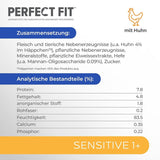 Cibo umido per gatti Perfect Fit Sensitive 1+ con pollo in salsa, 12 bustine, 12 x 85 g - Cibo umido premium per gatti sensibili a partire da 1 anno, senza frumento e soia, per favorire la digestione