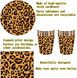 Motivo leopardato Party Geschirr Kindergeburtstag Deko Geburtstag Party Geschirr Dschungel Pappteller Becher Servietten Babyparty Tischdeko Set