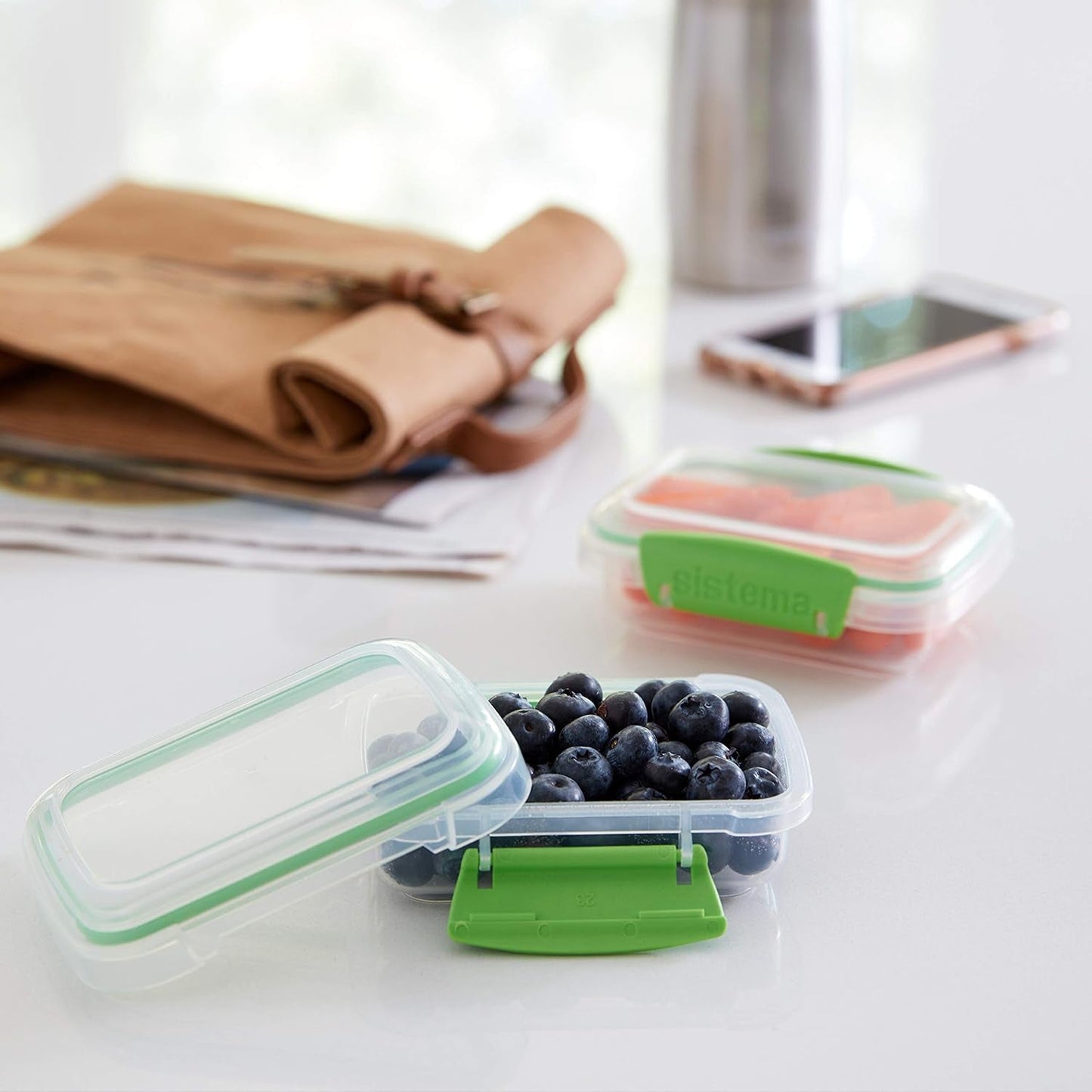 Contenitore per la conservazione del sistema KLIP IT, confezione da 6 contenitori per la conservazione degli alimenti Naty Shop