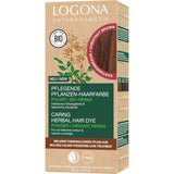 LOGONA Natural Cosmetics Tintura per capelli nutriente alle erbe, tintura per capelli vegana in polvere di henné biologico per colore e lucentezza intensi, tintura per capelli alle erbe in biondo ramato (biondo), 1 x 100 g di tintura per capelli castagna da 100 g (1 confezione)