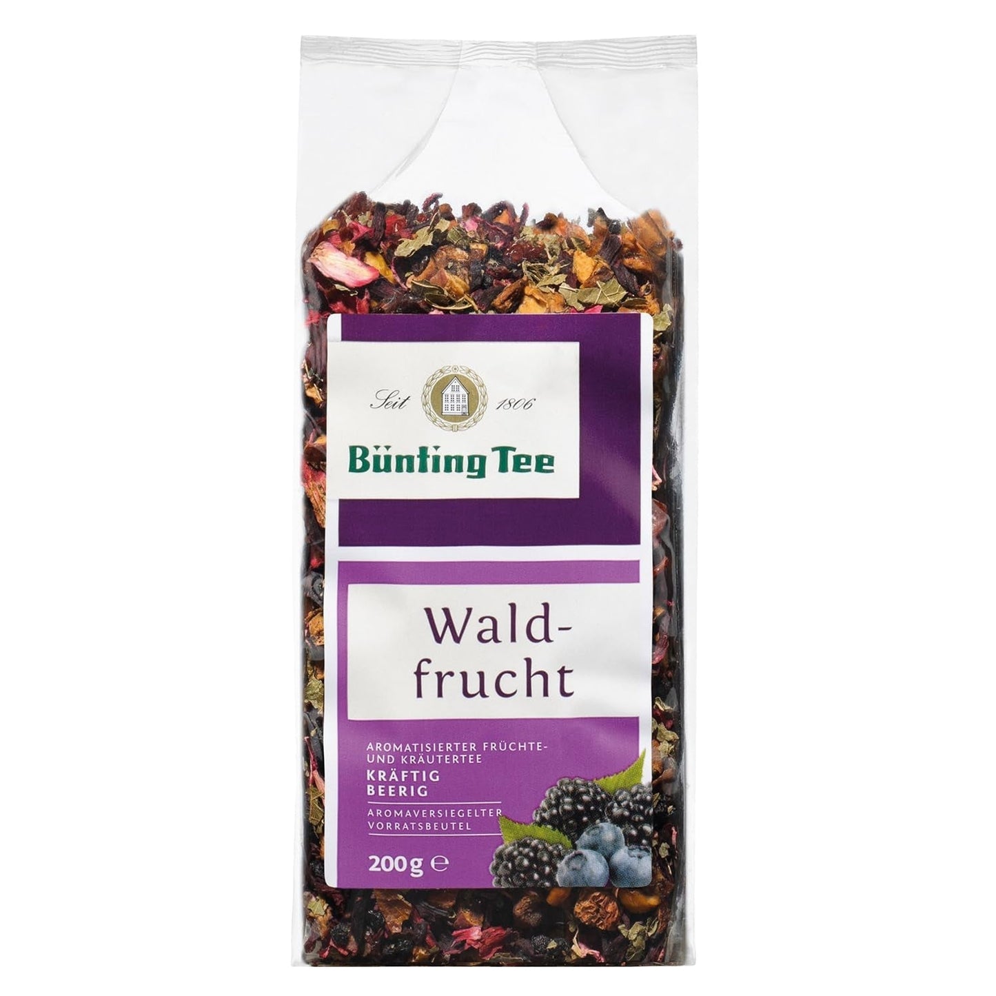 Bünting Waldfrucht, confezione da 3 – tè alla frutta sfuso – 3 x 200 g