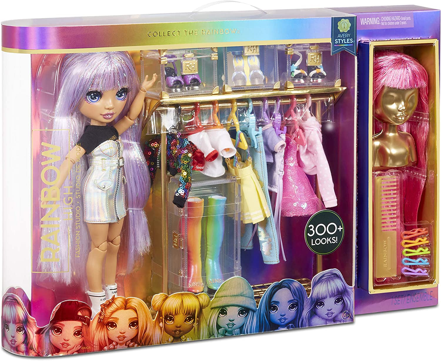 Rainbow High 571049 Fashion Studio - Bambola esclusiva con vestiti, accessori e 2 parrucche lucenti - Crea oltre 300 abiti!