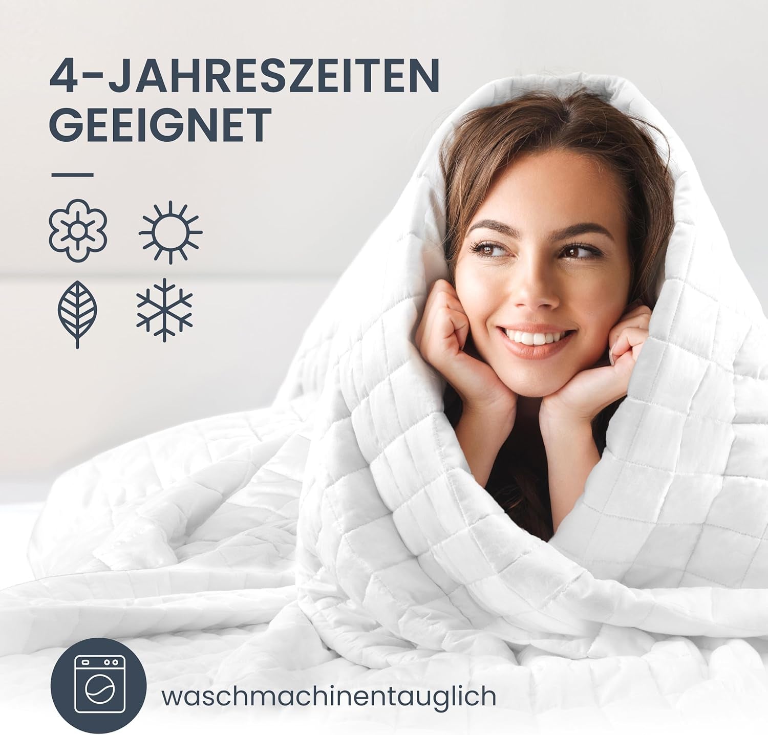Coperta terapeutica da 7 kg I 135X200Cm I Per un sonno ristoratore I Coperta ponderata di alta qualità in cotone traspirante I Antistress e terapeutica - Inclusa scatola di imballaggio con maniglia per il trasporto Letti e coperte Besuche den müüd-Store