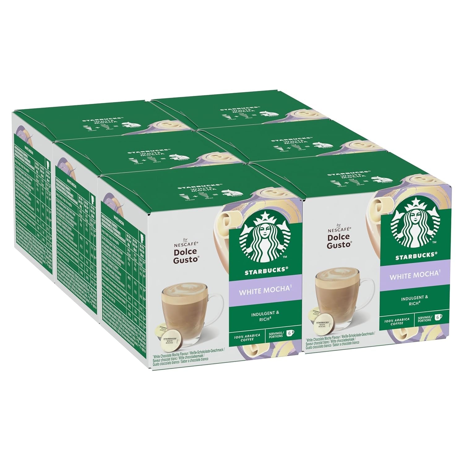 STARBUCKS White Mocha di Nescafé Dolce Gusto Kaffeekapseln 6 x 12 (72 Kapseln)