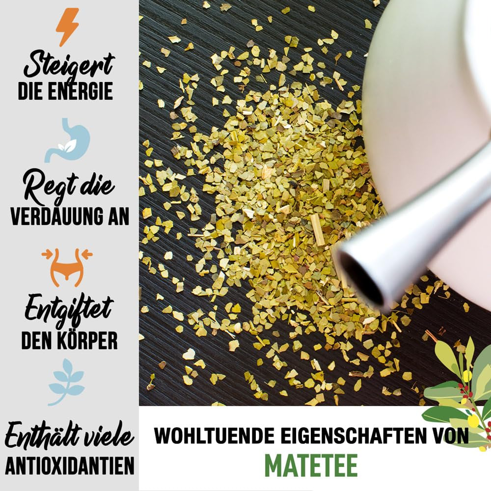 ORIGEENS BIO YERBA MATE CON LIMONE E ZENZERO 200 G - Il tè energizzante I Tè Yerba Mate biologico, non tostato, foglie, senza gambi e polvere