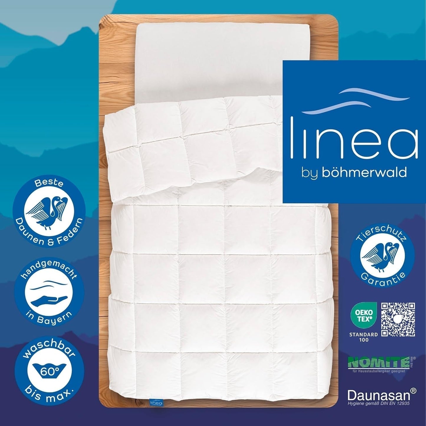 Trapunta comfort, (90 piumini / 10 piume), bianca, 135 X 200 Cm Trapunte e trapunte Naty Shop
