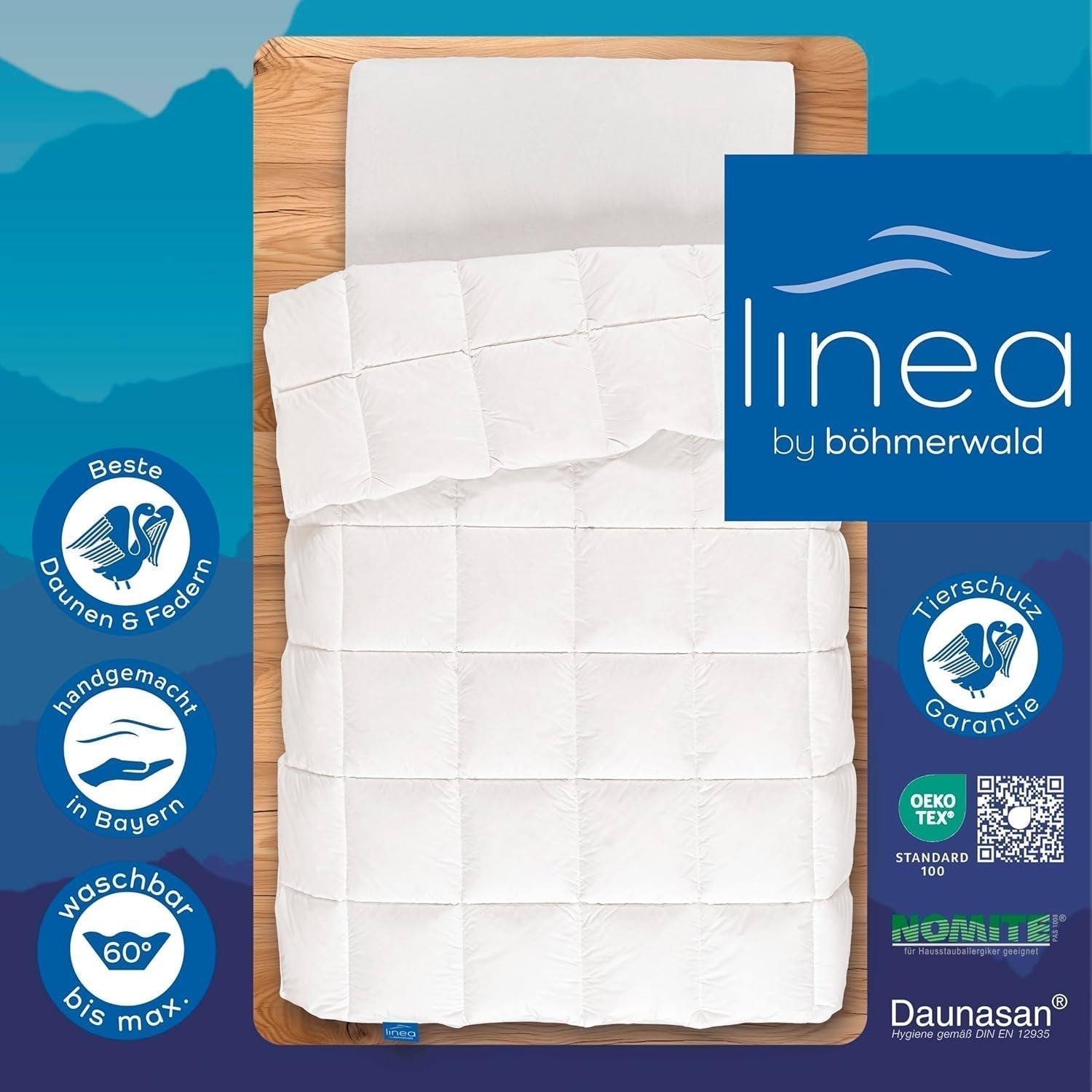 Trapunta comfort, (90 piumini / 10 piume), bianca, 135 X 200 Cm Trapunte e trapunte Naty Shop