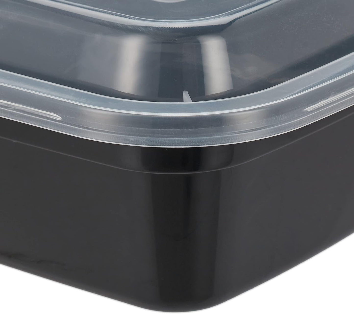 Relaxdays Set da 10 Contenitori per Pasti, 2 Scomparti, Resistenti al Microonde, 800 ml, Contenitori per Alimenti in Plastica con Coperchio, Contenitori per Alimenti Neri Naty Shop