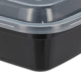 Relaxdays Set da 10 Contenitori per Pasti, 2 Scomparti, Resistenti al Microonde, 800 ml, Contenitori per Alimenti in Plastica con Coperchio, Contenitori per Alimenti Neri Naty Shop