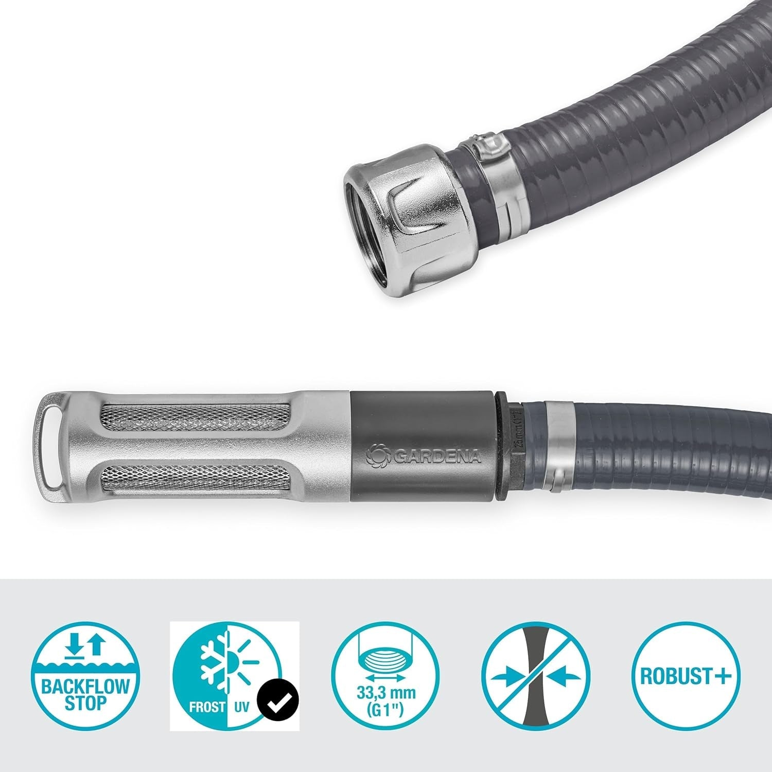 Set aspirapolvere Gardena con tubo di aspirazione da 7 m, collegamento robusto, valvola antiriflusso, durevole e affidabile (09091-20)
