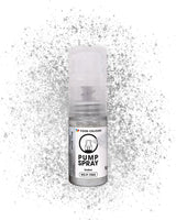 Spray alimentare glitter commestibile NEW SILVER SHIMMERING 5G pompa con polvere metallica per la decorazione rapida ed efficace di torte, creme, gelatine, praline, cioccolato e decorazioni di zucchero