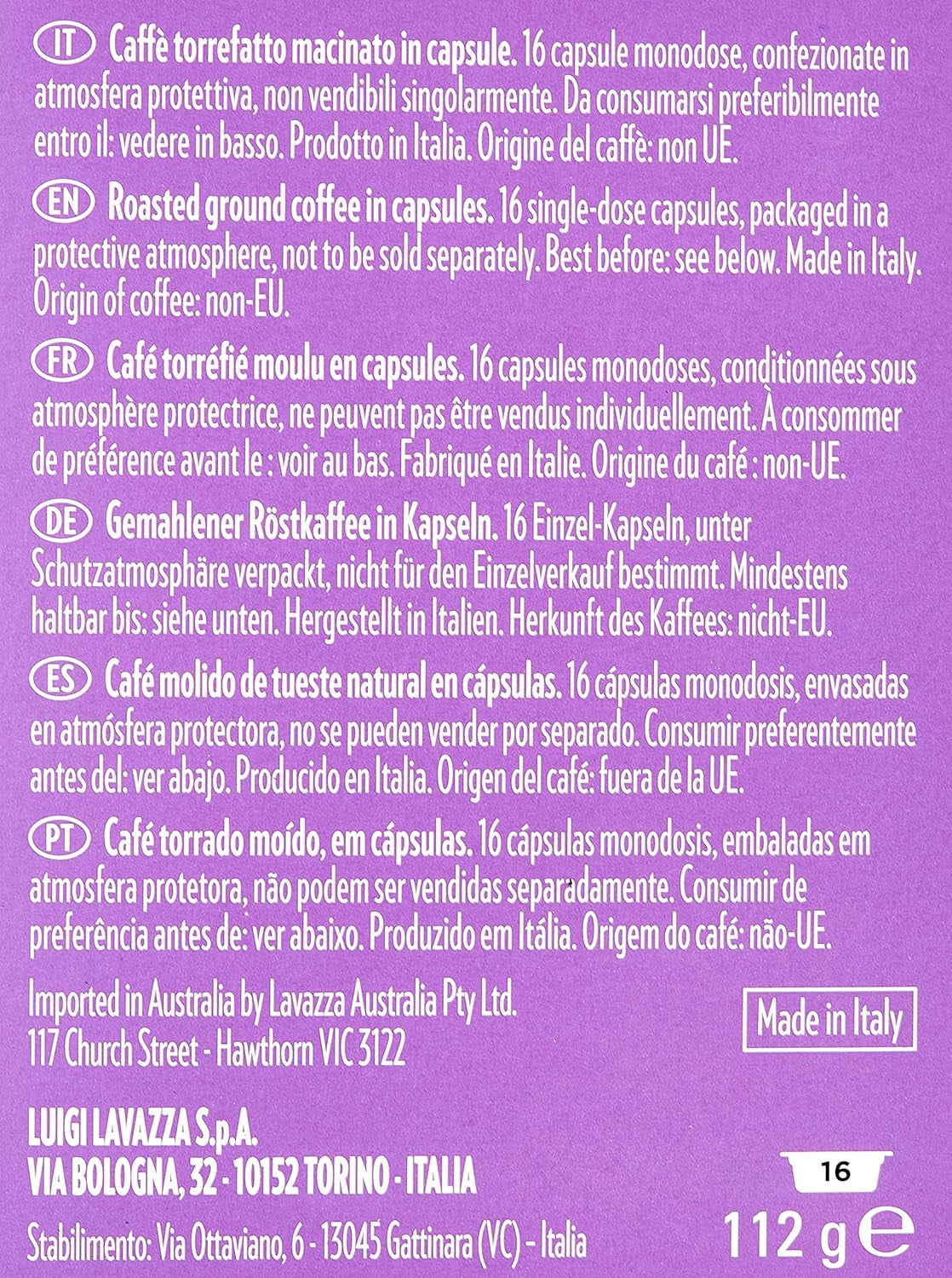 Lavazza A Modo Mio Espresso Soave, 1 x 16 Capsule (1 x 112 g)