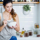 Relaxdays Barattoli con Coperchio Set di 6 Barattoli in Vetro Ottagonali da 1,3 Litri Contenitori in Vetro ermetici Scatole Trasparenti per Alimenti Naty Shop