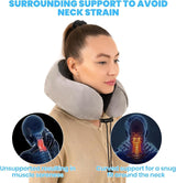 Good Nite Cuscino per il collo Cuscino per il collo dell'aereo Cuscino da viaggio Cuscino per il collo per adulti Cuscino per la casa per auto Cuscino per la testa Memory foam ergonomico Lavabile con schienale stretto Cuscini da viaggio grigi regolabili Naty Shop