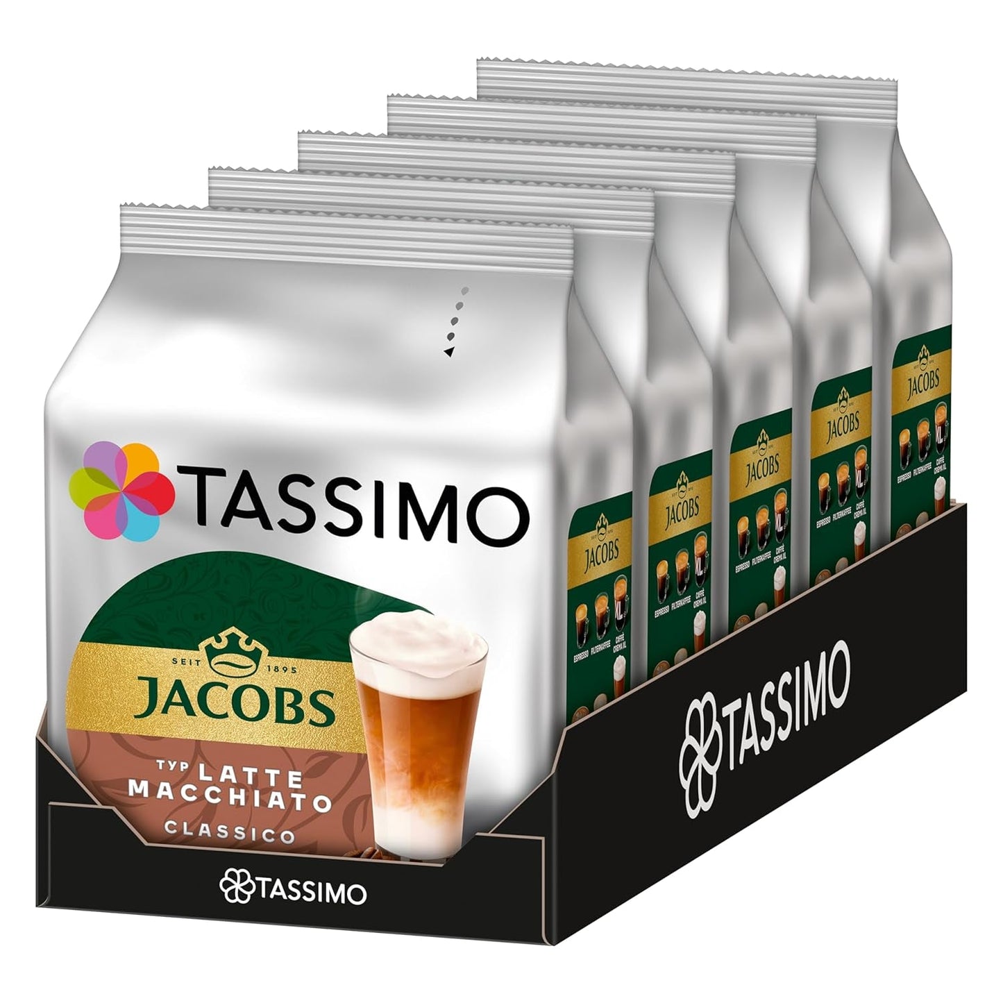 Tassimo Kapseln Jacobs Tipo Latte Macchiato Classico, 5 x 8 cialde, 40 Kaffeekapseln