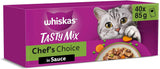 WHISKAS TASTY MIX Nassfutter in salsa per gatti 40 x 85g Scelta dello chef