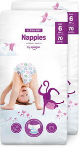 Pannolini Amazon Ultra Dry, taglia 3 (4-9 kg) - Scatola mensile, bianco, 172 pezzi (2 confezioni da 86) (precedentemente Mama Bear, prodotto identico)