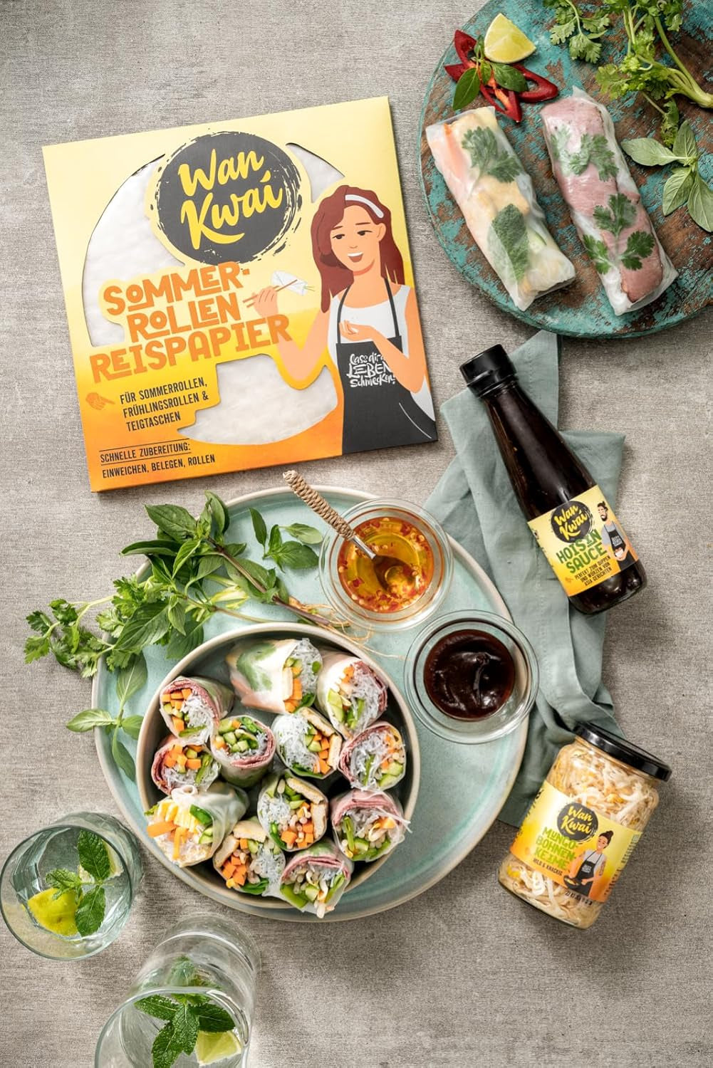 Wan Kwai Summer Roll Rice Paper 200g – Richiede un leggero ammollo, perfetto per involtini primavera croccanti, panini estivi freschi o gnocchi al vapore