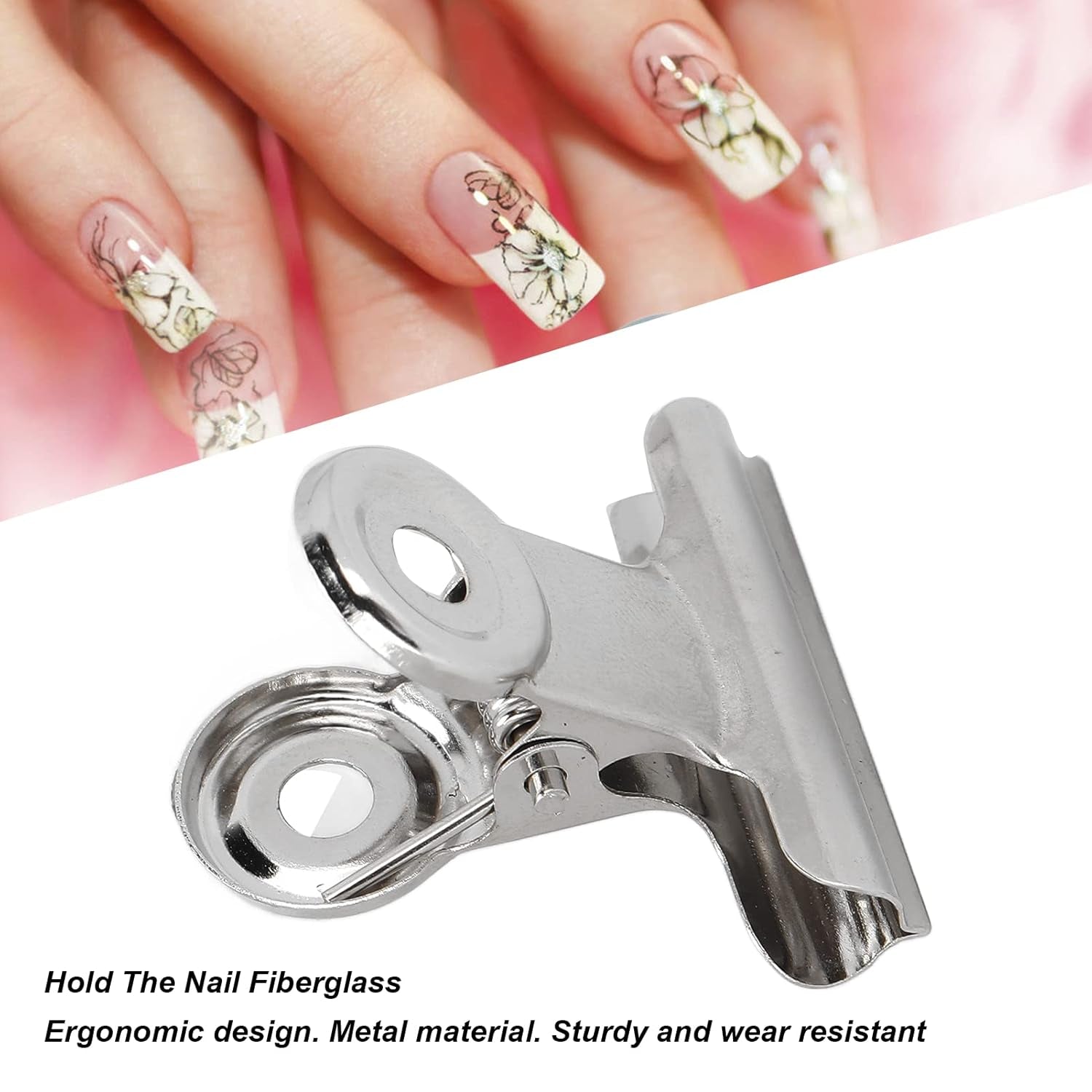 10 pezzi clip per unghie clip in metallo clip per estensione unghie strumento per nail art fissatore in fibra di vetro accessori per nail art attrezzatura pratica durevole salone fai da te per la casa