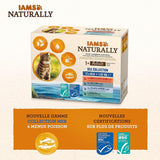 IAMS Alimento Umido Naturale per Gatti in Salsa - Alimento Umido di Alta Qualità con Pesce per Gatti Adulti, Collezione Mare, 12 x 85g