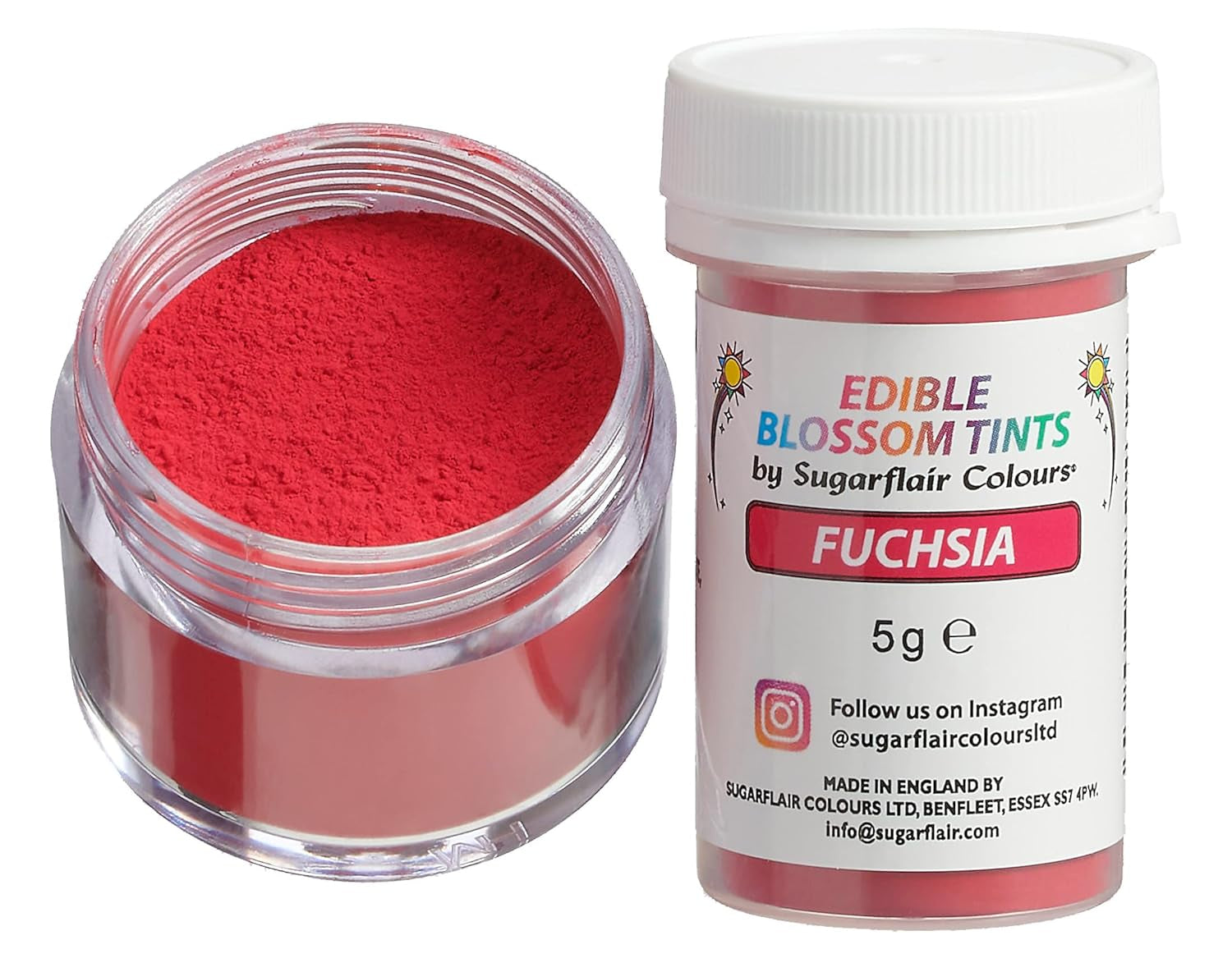 Sugarflair Blossom Tint Dust Colorante alimentare in polvere fucsia - Colorante alimentare in polvere per decorare torte, pasta di zucchero, fondente, glassa, cioccolato, crema al burro, macarons e altro ancora - 5G