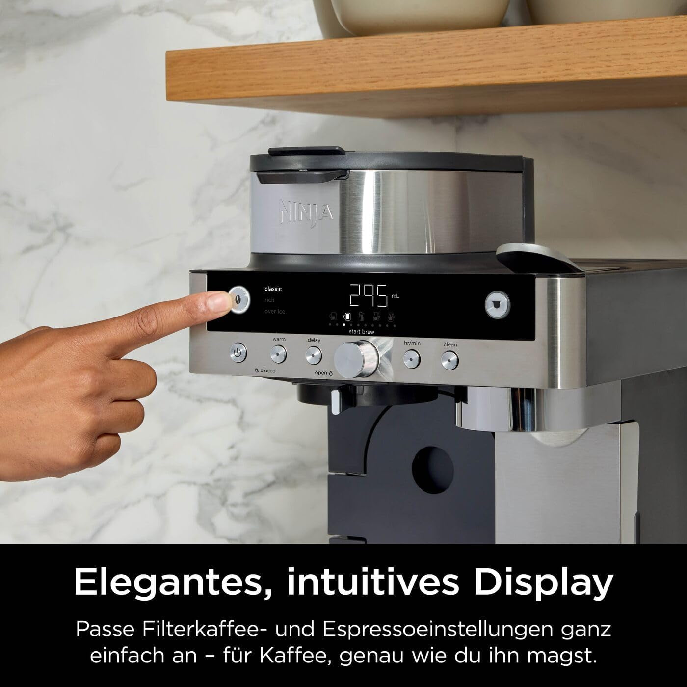 Macchina da caffè con filtro Ninja Prestige 2 in 1 con capsule e montalatte integrato, per latte macchiato, caffè freddo e Flat White, Nero CFN802EU