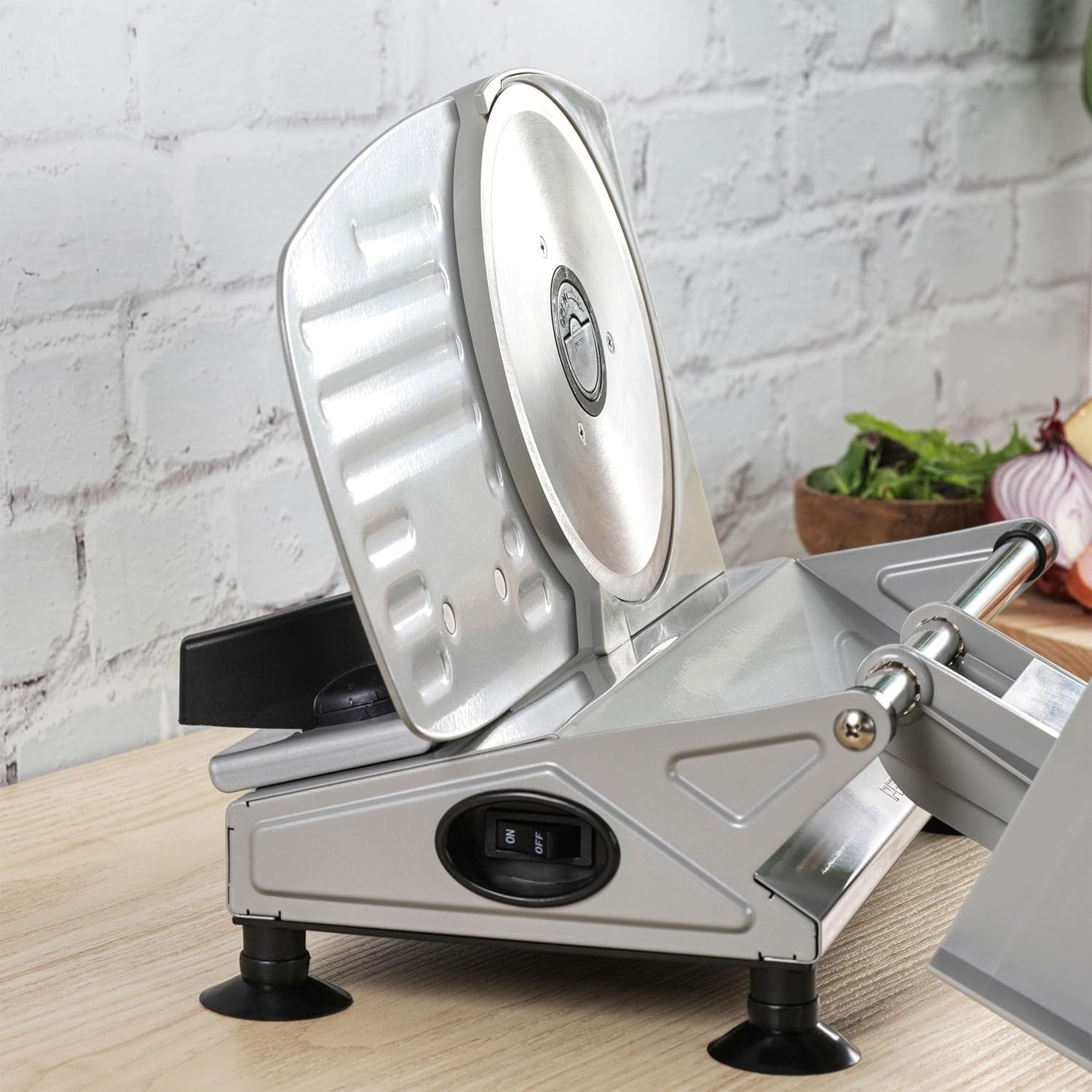 Petra PT4636VDE Affettatrice elettrica multifunzione, spessore di taglio 1-15Mm, 3 lame lisce in acciaio inox Trituratori e Affettatrici Naty Shop