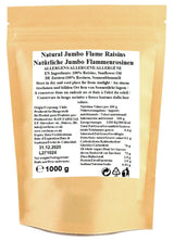 1 kg di uva sultanina Jumbo Flame cruda, frutta intera, senza glutine, senza soia, senza zuccheri aggiunti, senza conservanti, senza dolcificanti, con olio di semi di girasole Prodotti disidratati Naty Shop