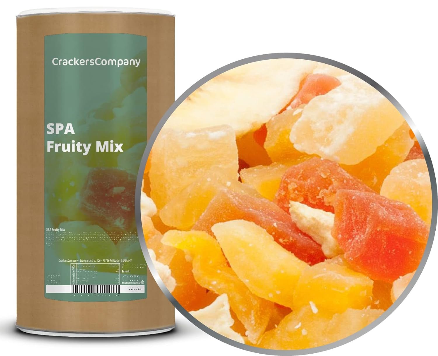 1 x 3 kg mix di frutta esotica frutta candita a pezzetti papaya mango melone ananas cocco mela banana a basso contenuto di grassi a basso contenuto di sale vegetariano senza glutine senza lattosio Prodotti disidratati My Store 600 G (1 confezione)