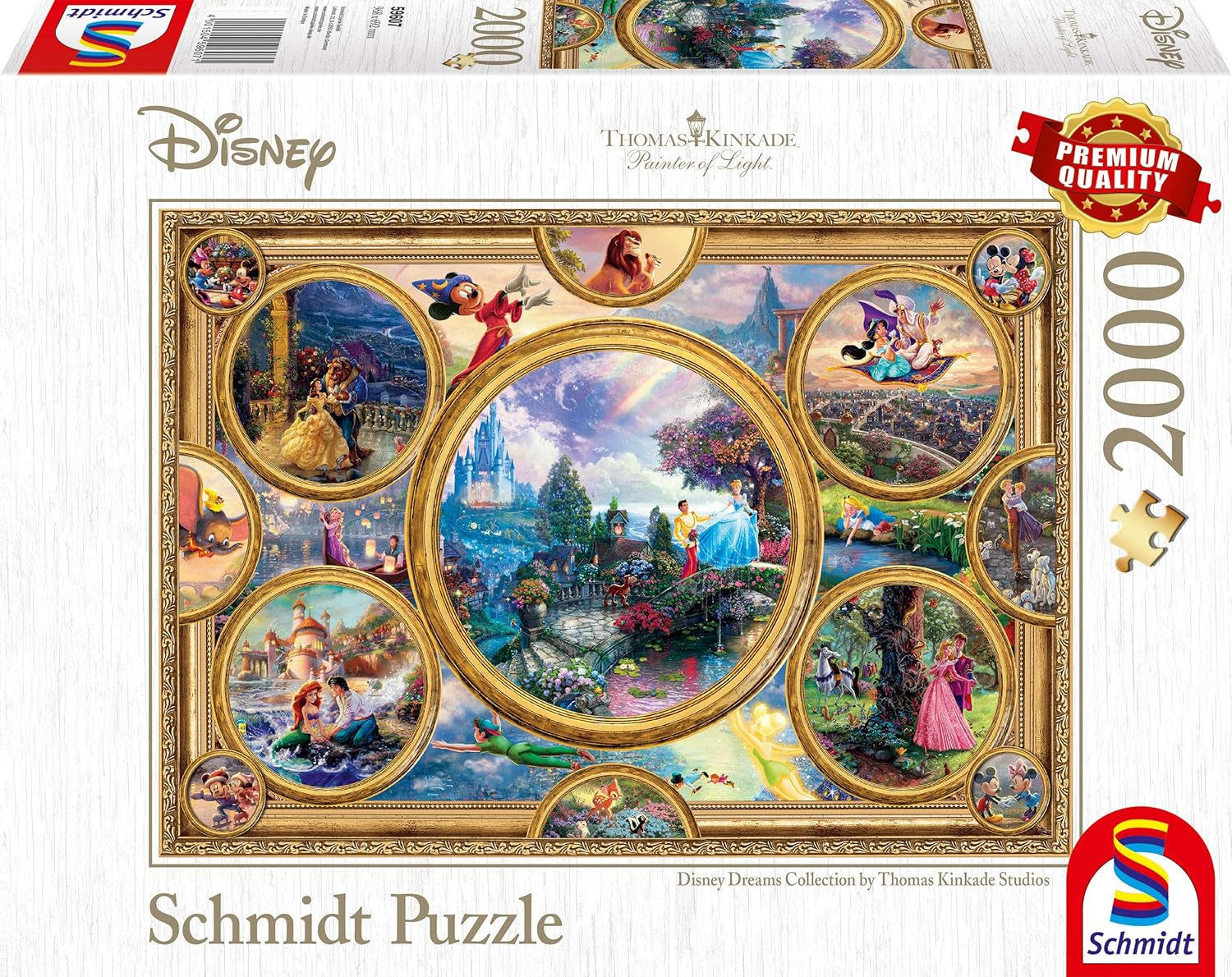 Schmidt Spiele 59607 Thomas Kinkade Disney Dreams Collection Puzzle da 2000 pezzi Naty Shop Singolo