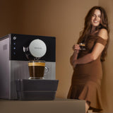 Macchina per caffè espresso compatta Cecotec Cremmaet Cube, 1350 W, sistema di pressatura 10 g, sistema di pre-infusione, 19 bar, sistema di blocco termico, 5 impostazioni di macinatura, pannello di controllo touch