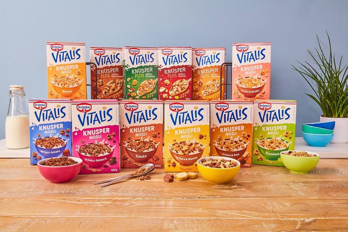 Dr. Oetker Vitalis Crunchy Honeys: Muesli croccante al miele per colazione e spuntini, confezione da 5 (5 x 600 g)