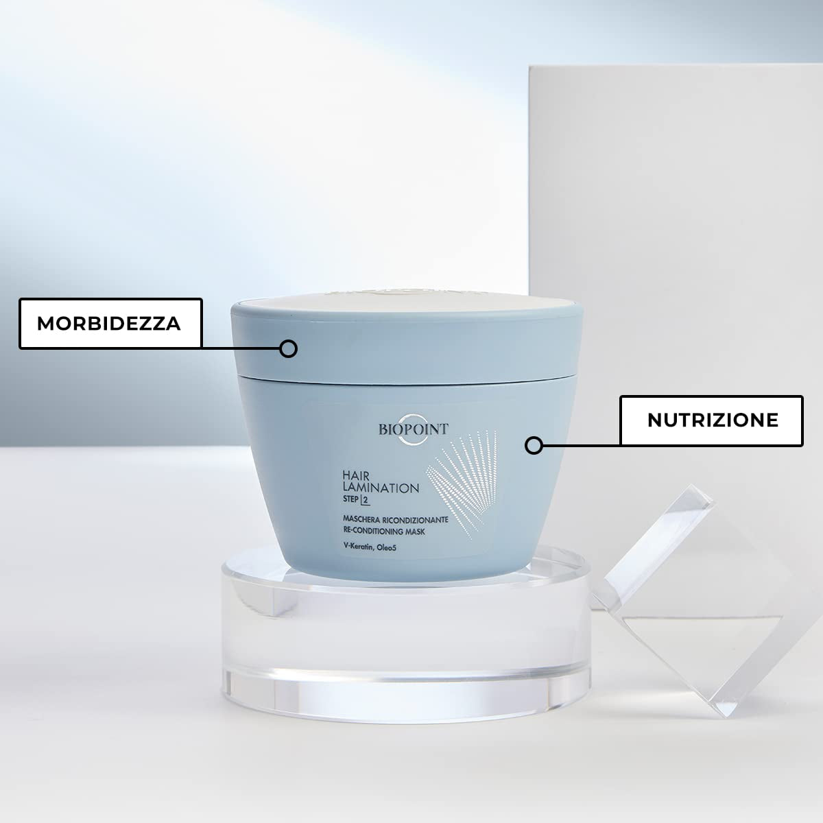 Laminazione Capelli Step 2, Maschera Riparatrice 200 ml, 6.7 Fl Oz Maschera Capelli Made in Italy Naty Shop
