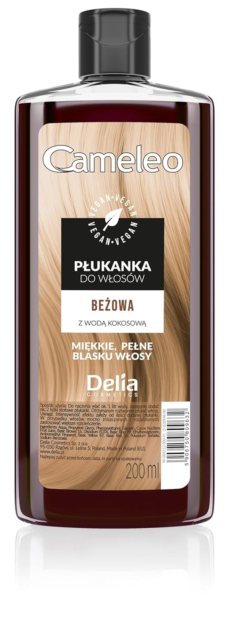Cameleo - Tonico per capelli rosa all'acqua di rose senza tinta gialla Tinta semipermanente per capelli - Per capelli biondi e grigi - Colore e cura - Senza parabeni | Tintura per capelli Naty Shop Beige 200 ml 200 Ml (1 confezione)