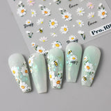 5 pezzi Geprägte Gänseblümchen Nagelsticker Selbstklebend Blumen Nagelaufkleber Gänseblümchen Schmetterling Nagel Sticker Nageldesign Aufkleber Nägel Zubehör Blume Nail Sticker Flower Nail Art Stickers