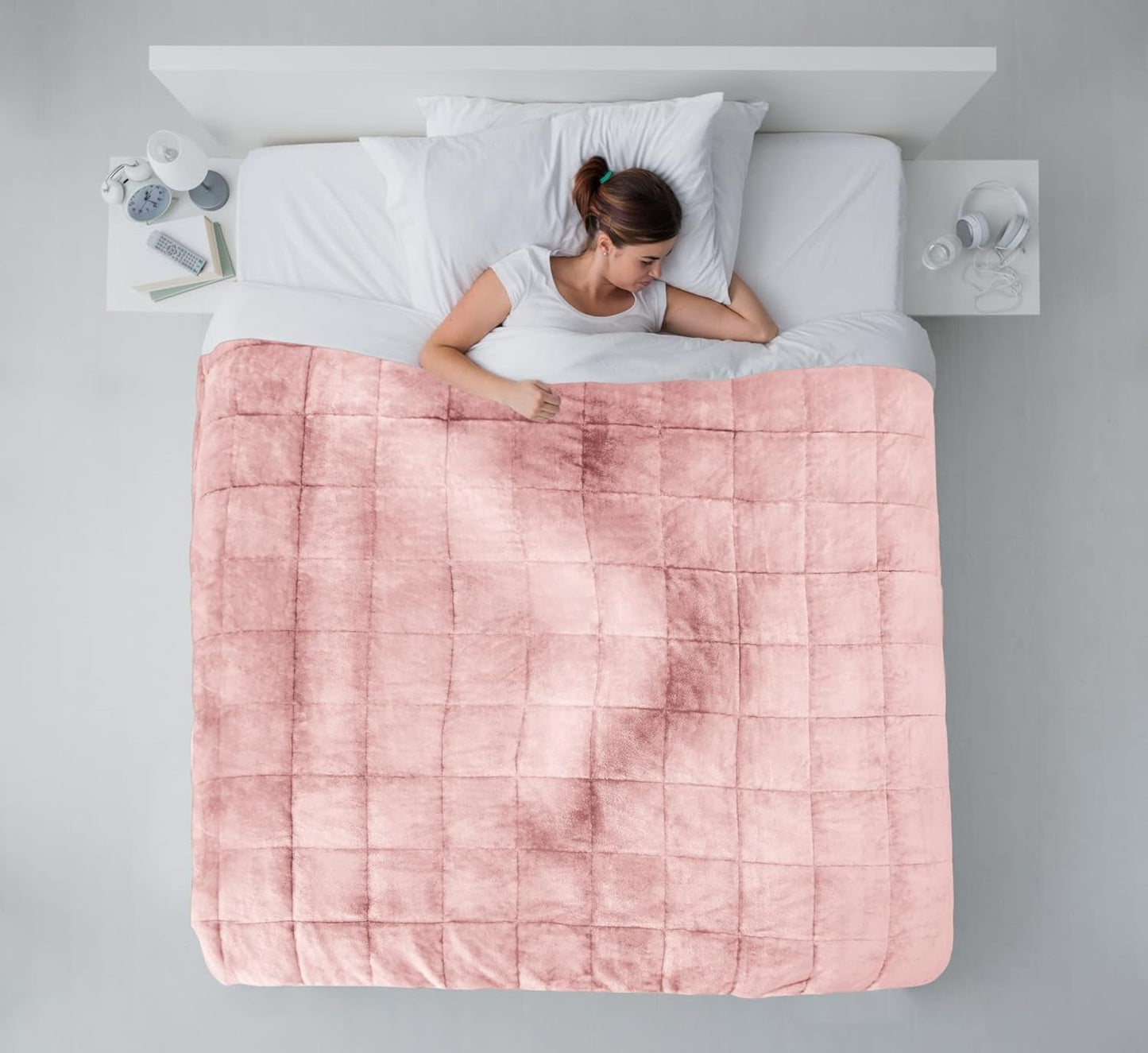 Coperta Sherpa ponderata Emma Barclay, 127 x 152 cm, rosa cipria Emma Barclay Letti e coperte