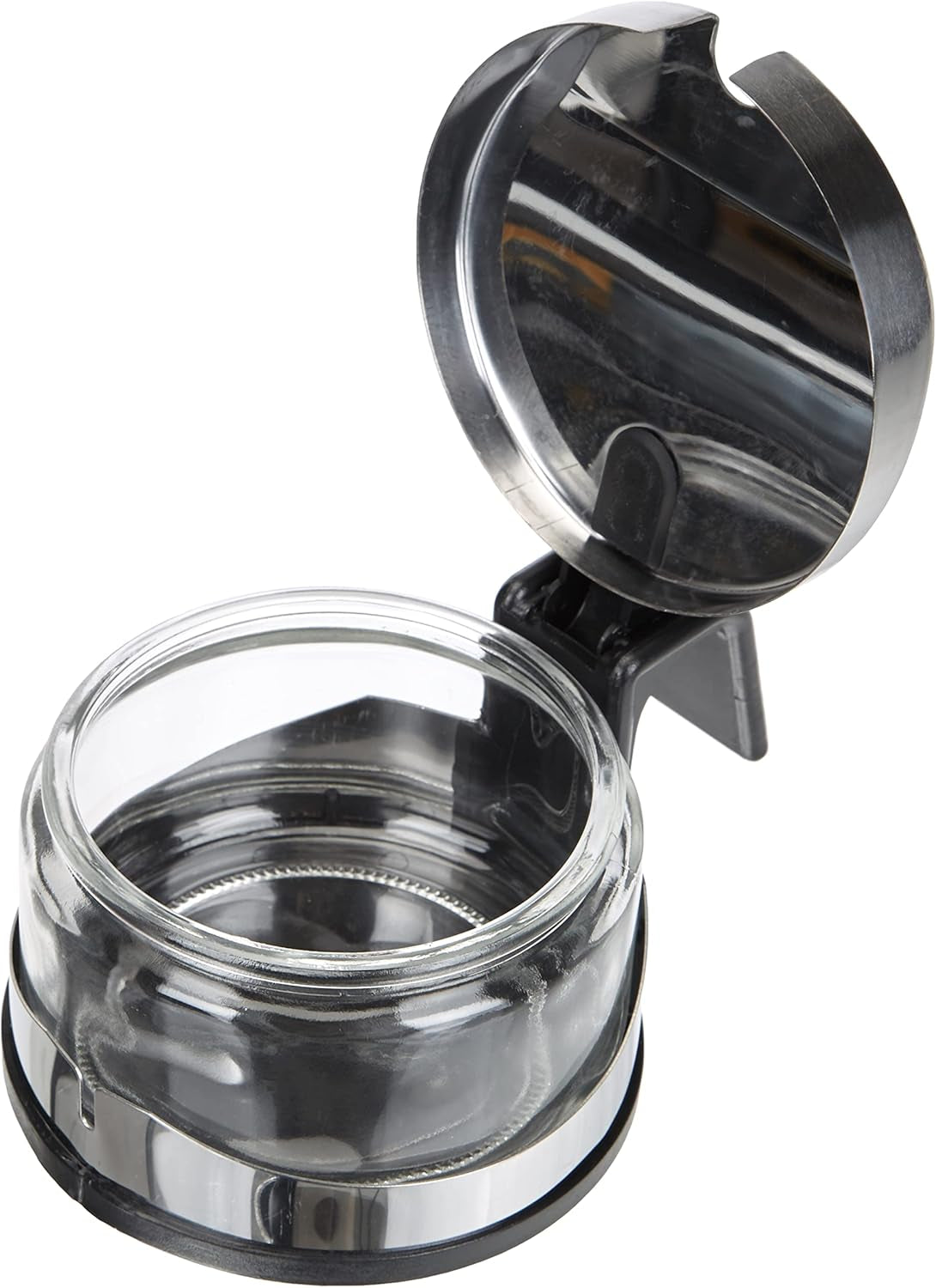 Shaker classico, 250 ml, con cucchiaio, acciaio inossidabile, argento/trasparente, 13 x 10 x 9 cm, 2 pezzi