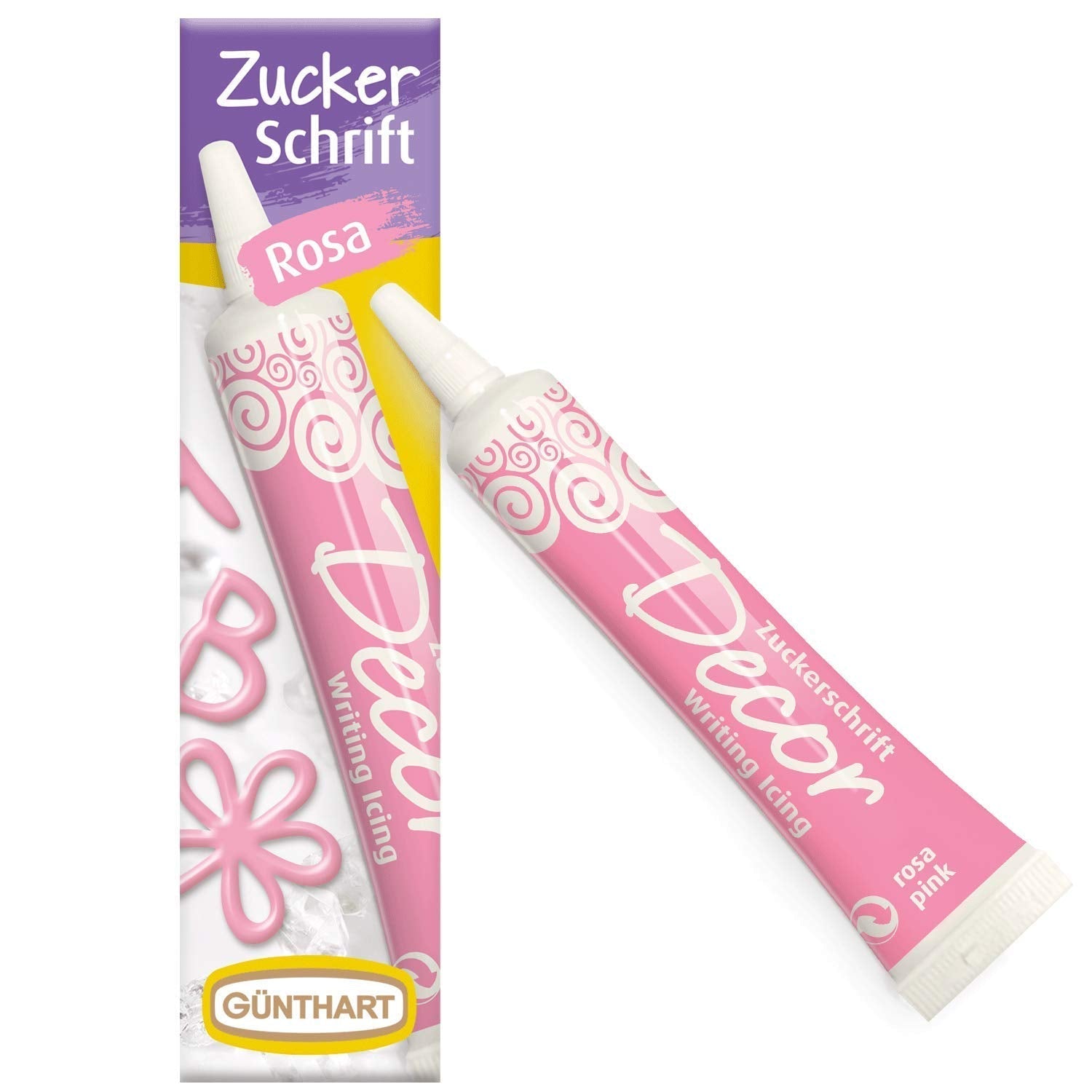 Günthart Backdecor 25 g Zucchero con lettere ORO Per tutti i dolci dal colore dorato In zucchero per bellissime lettere e disegni, 1 confezione (25 g)