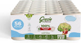 Carta Igienica Grazie Natural, Econatural, 56 Rotoli, Carta Igienica Riciclata Fibrepack, 100% Ecologica, Eco-Friendly, Certificata Ecolabel e FSC Riciclata, Made in Italy
